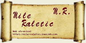 Mile Raletić vizit kartica